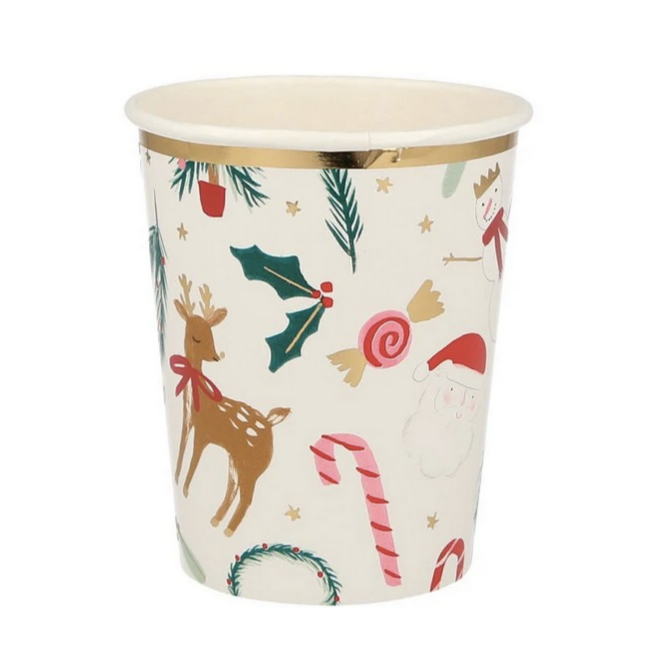 Festive Motif Cups (pk8)