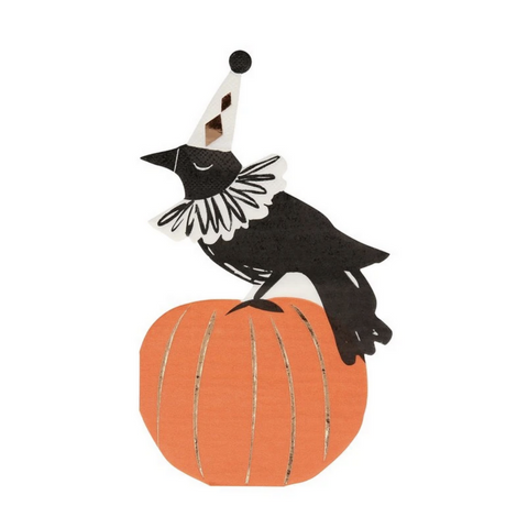 Vintage Halloween Crow Napkins pk16