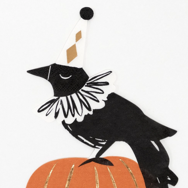 Vintage Halloween Crow Napkins pk16