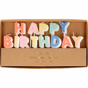 Happy Birthday Candles in a brown box