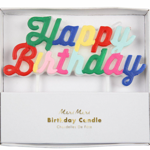 Multicolor Happy Birthday Candle