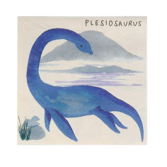 plesiosaurus on a paper napkin