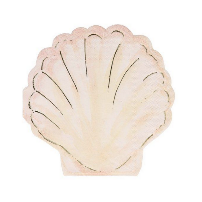 shell shaped napkins with gold detail