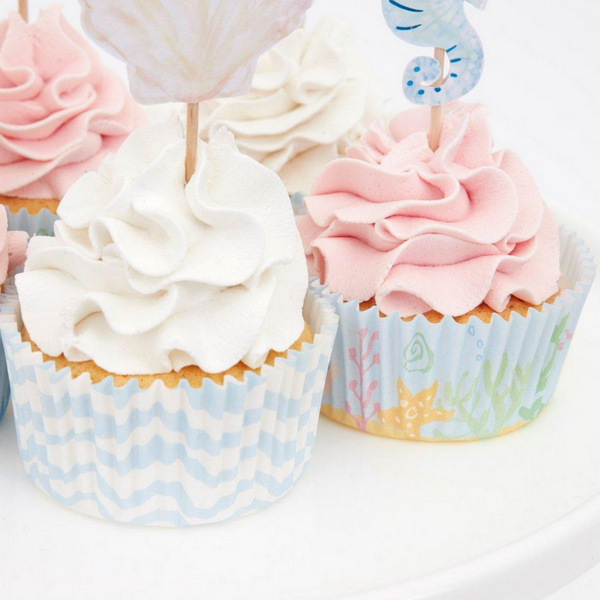 water themed cupcake liners