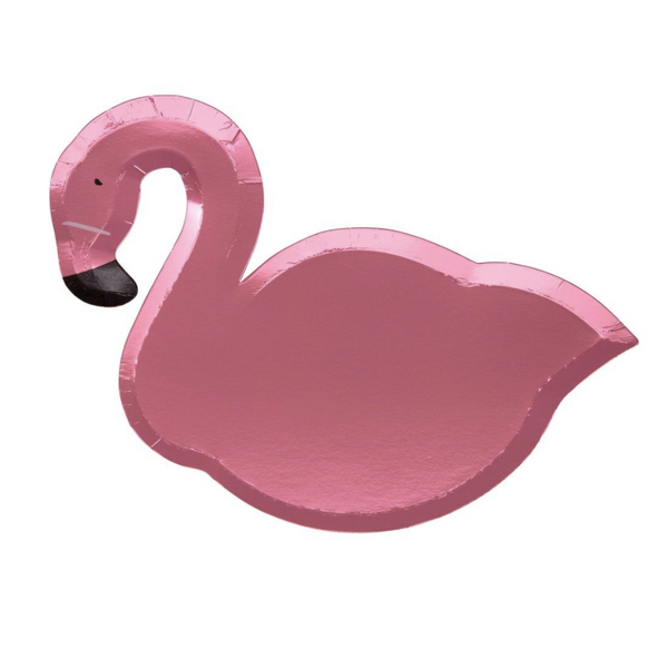 paper plate in the shape of a pink flamingo