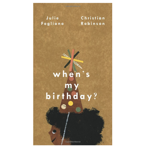 brown book cover with child wearing a long birthday hat