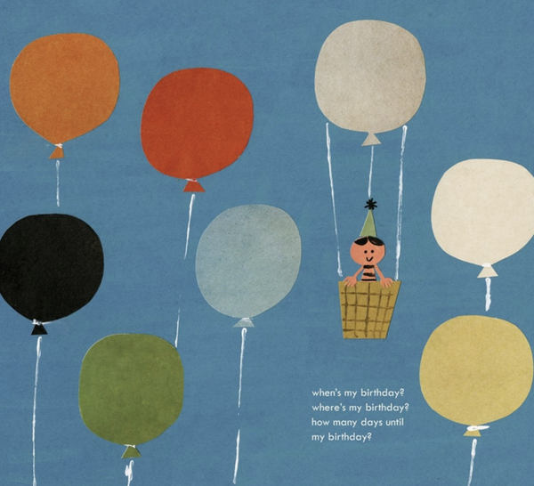 child in hot air balloon  surrounded by colorful balloons