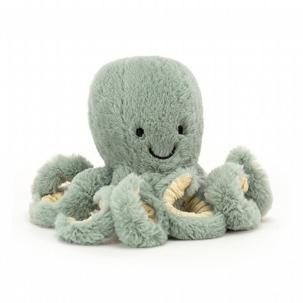 little mint colored fluffy octopus