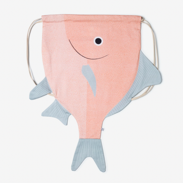 pink fish shaped backpack