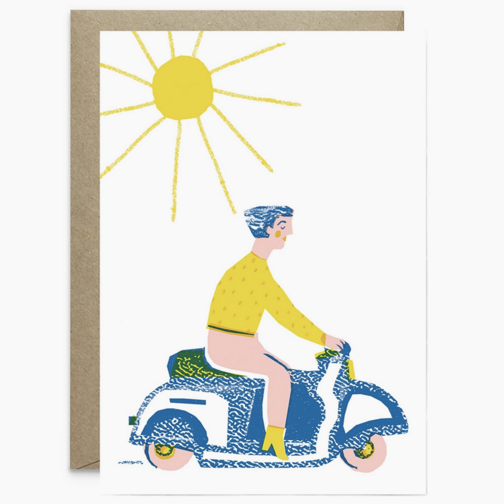 Girl on Bike Card -Louise Lockhart -Blank