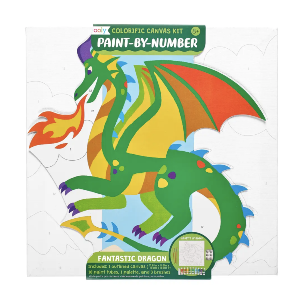 Colorific Canvas Paint by Number Kit - Fantastic Dragon