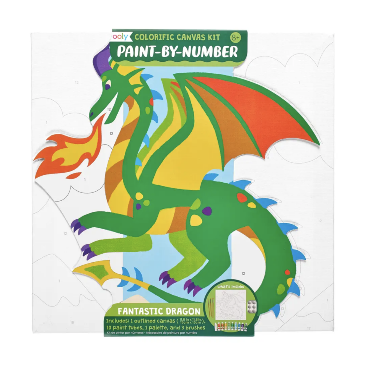 Colorific Canvas Paint by Number Kit - Fantastic Dragon 8yrs+
