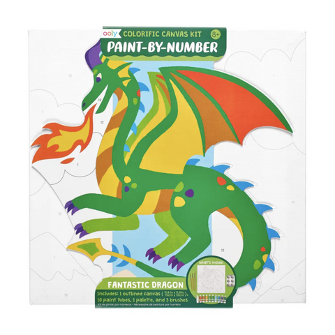 Colorific Canvas Paint by Number Kit - Fantastic Dragon (8-12yrs)