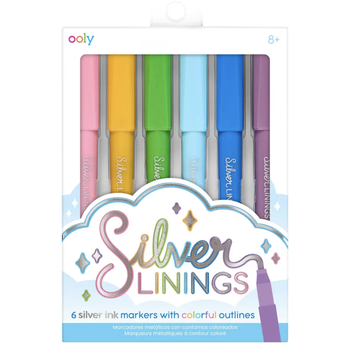 Silver Linings Outline Markers - Set of 6