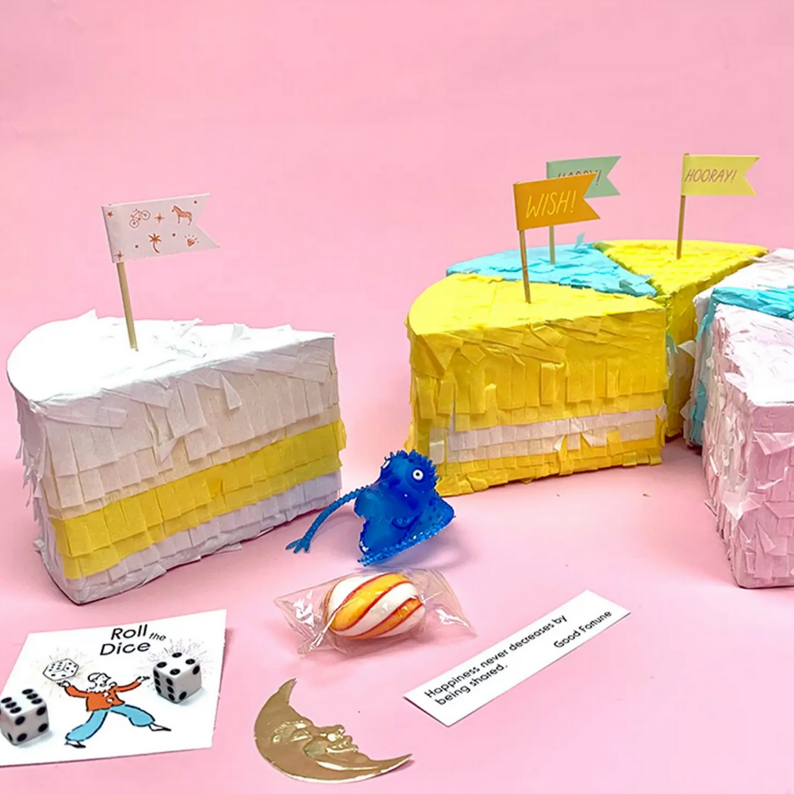 Cake Piñata - Happy Birthday Pastel with 7 Slices