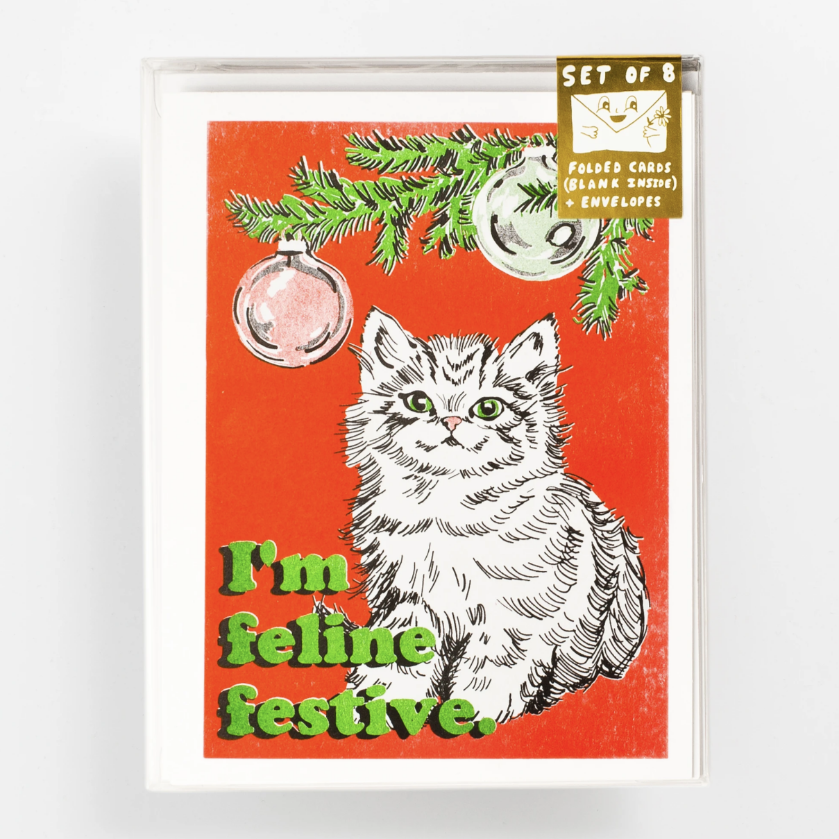 Feline Festive - Risograph Card Set