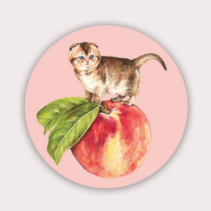 Peach Cat Vinyl Sticker