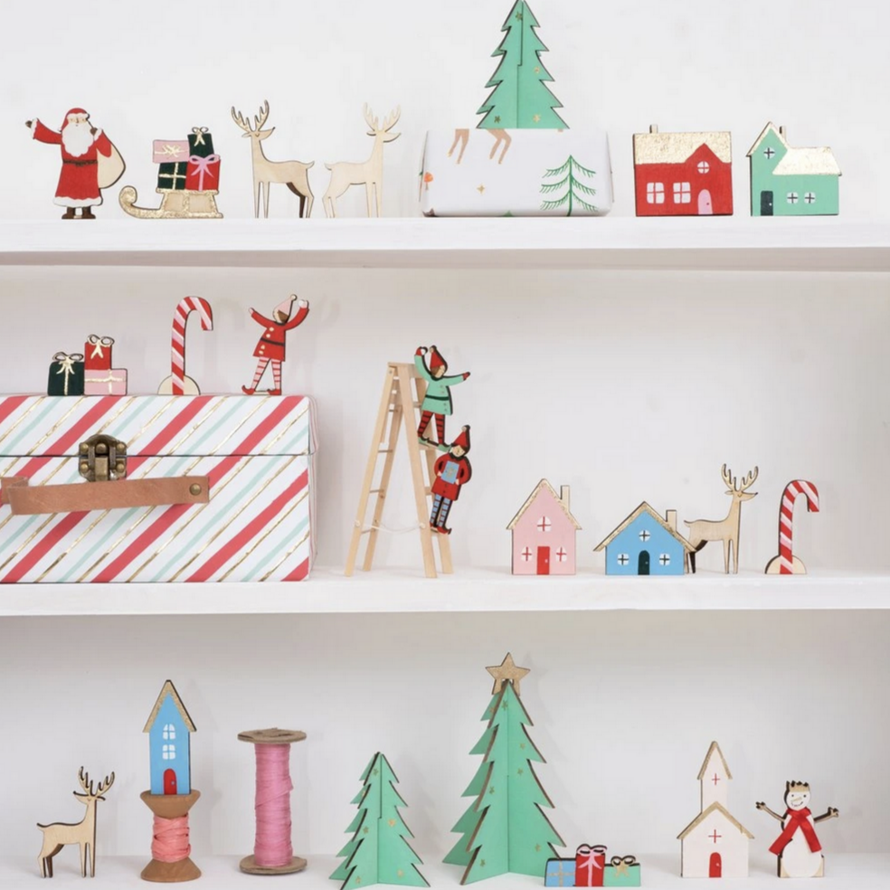Festive Village Wooden Advent Calendar