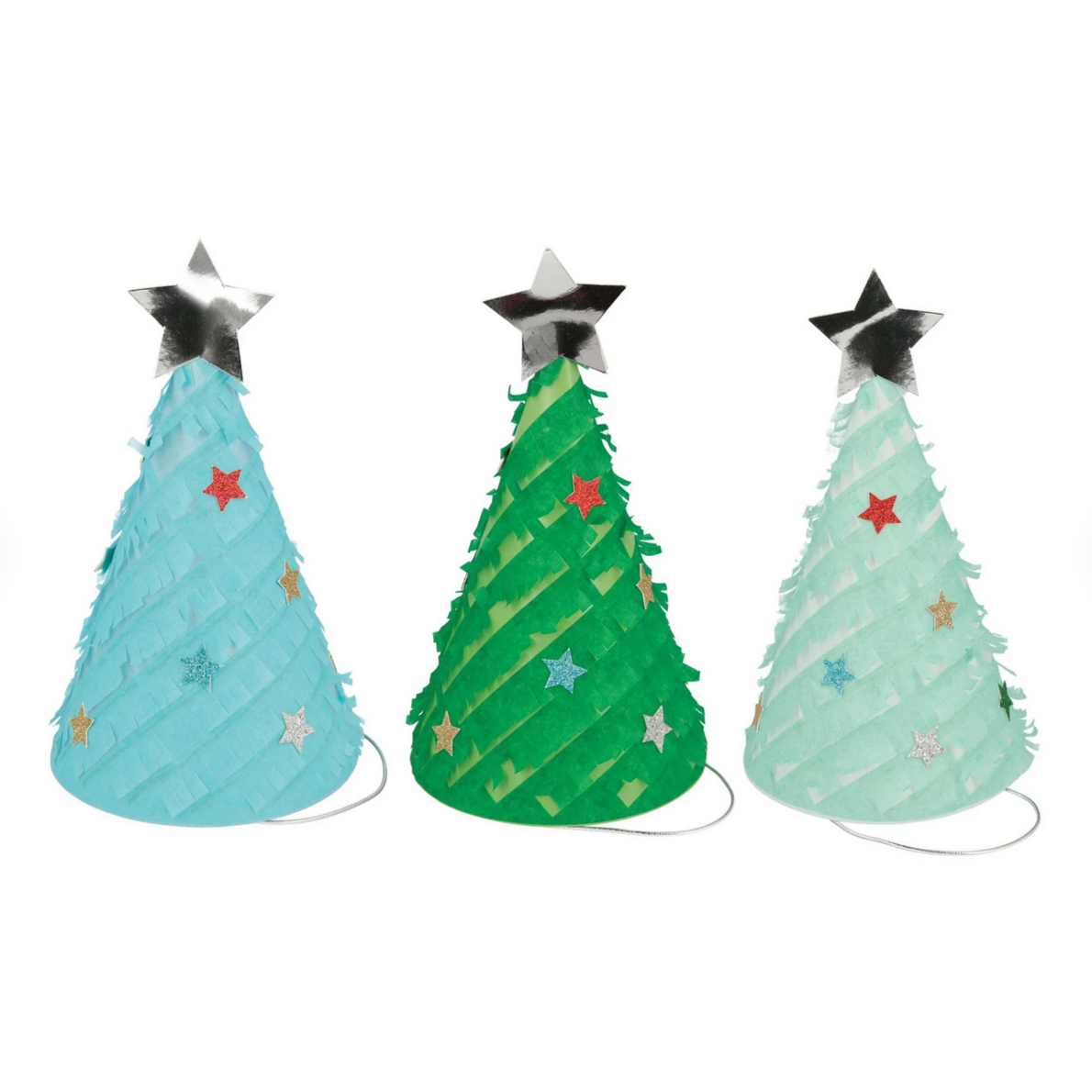 Fringed Christmas Tree Party Hats (6pk)