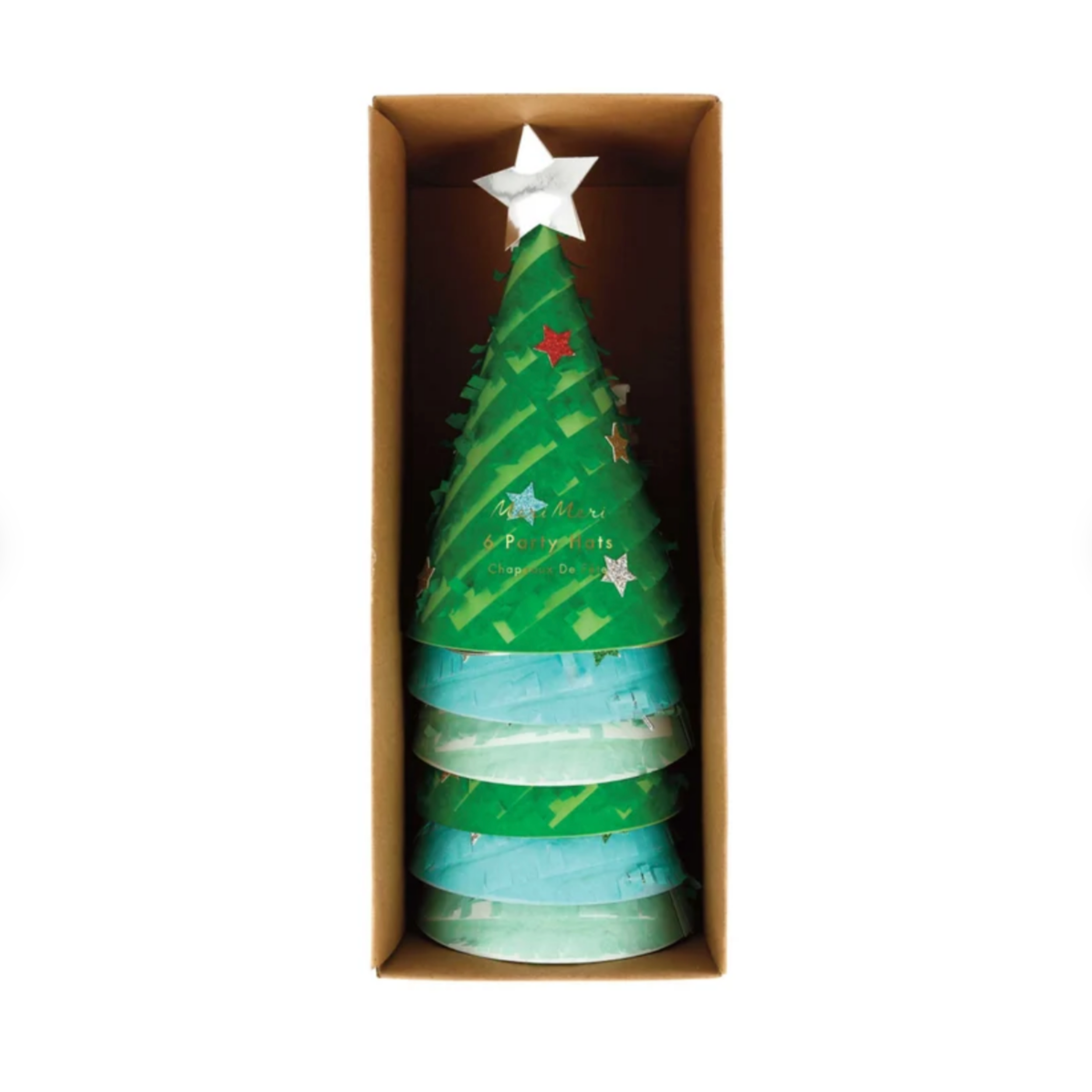 Fringed Christmas Tree Party Hats (6pk)