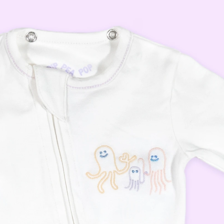 Organic On-Point Octopi Babysuit and Bib