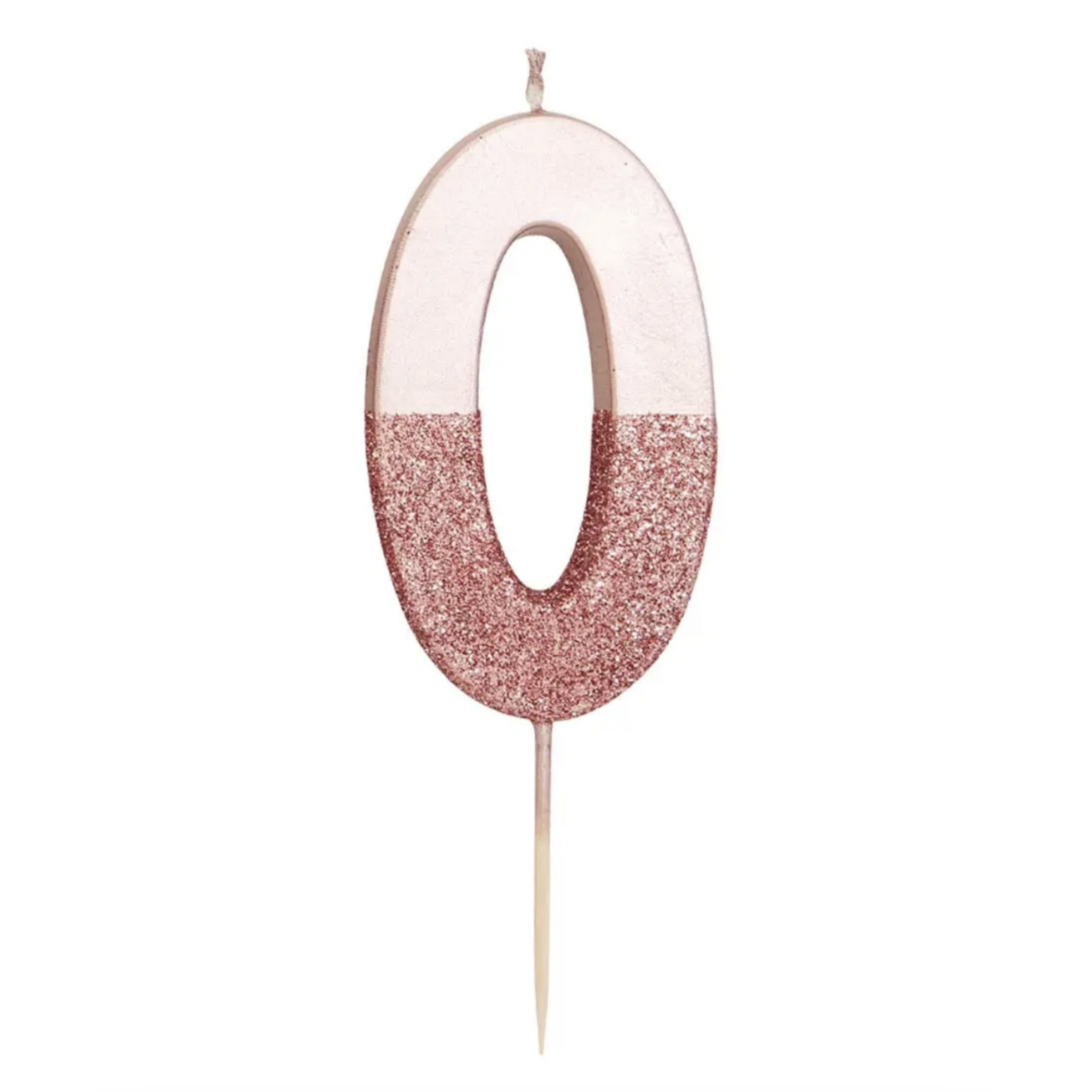 Rose Gold Glitter Number Candle