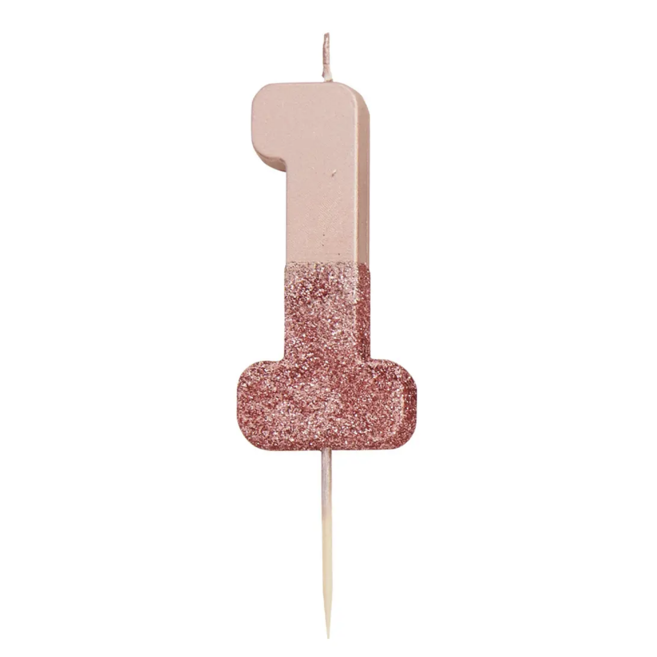 Rose Gold Glitter Number Candle