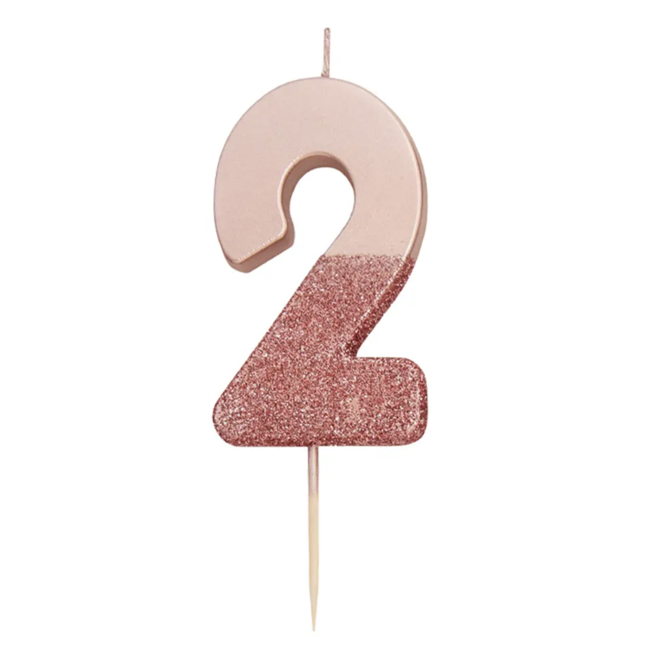Rose Gold Glitter Number Candle