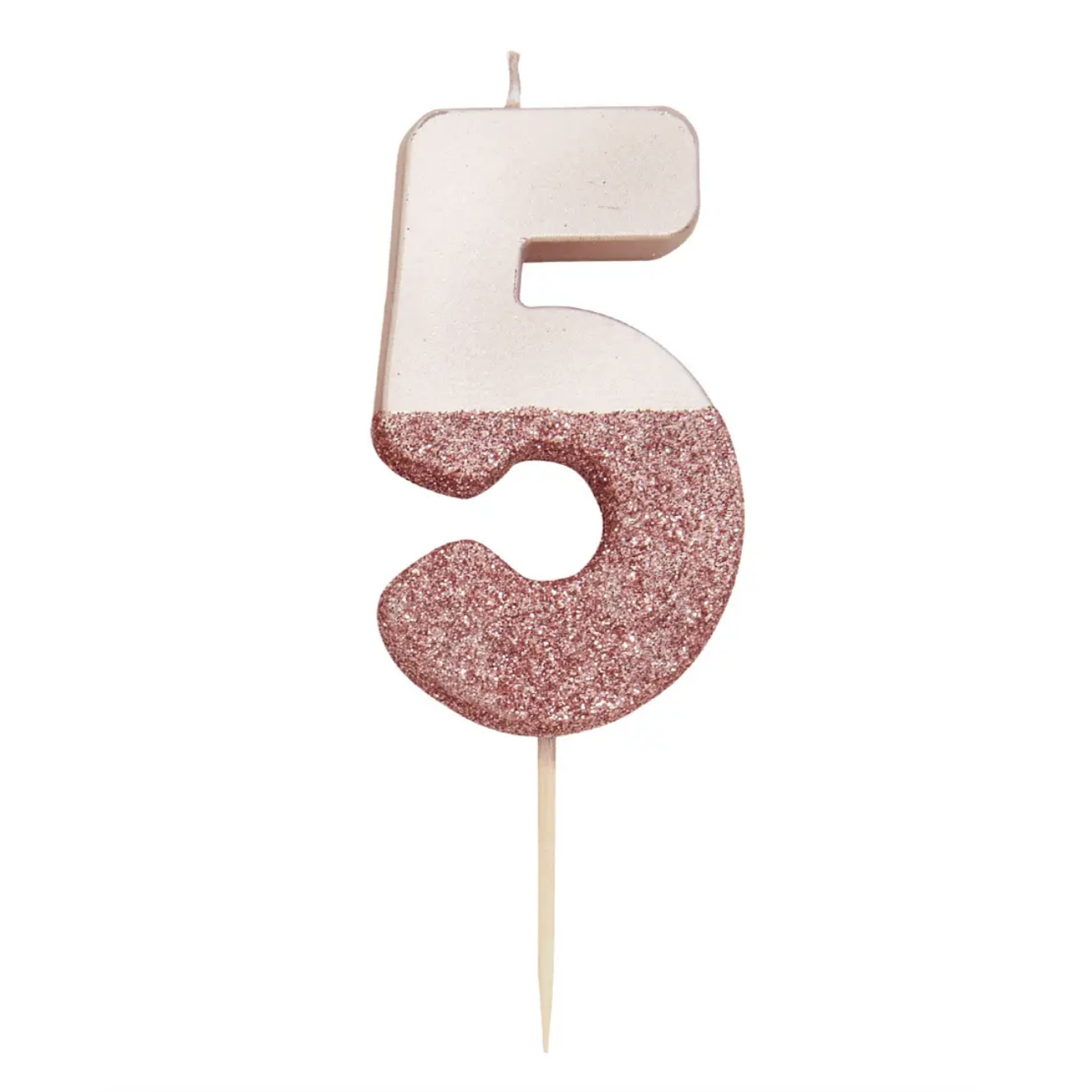 Rose Gold Glitter Number Candle