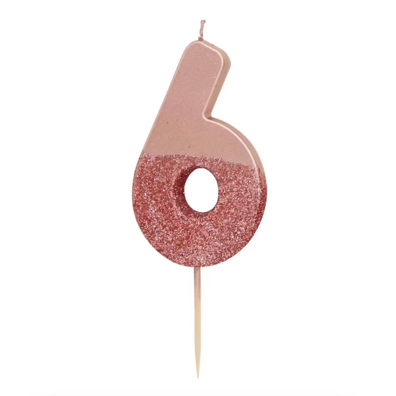 Rose Gold Glitter Number Candle