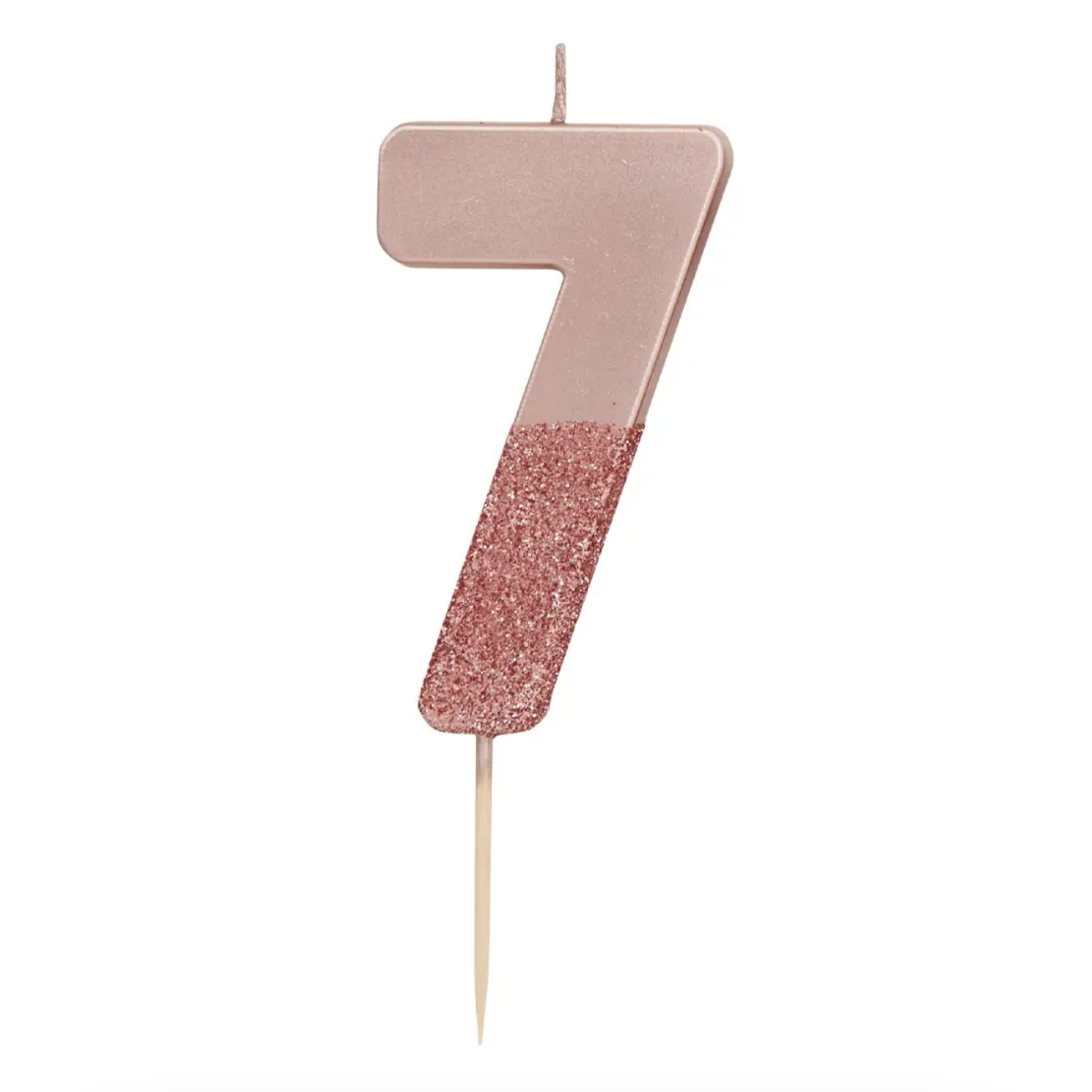 Rose Gold Glitter Number Candle