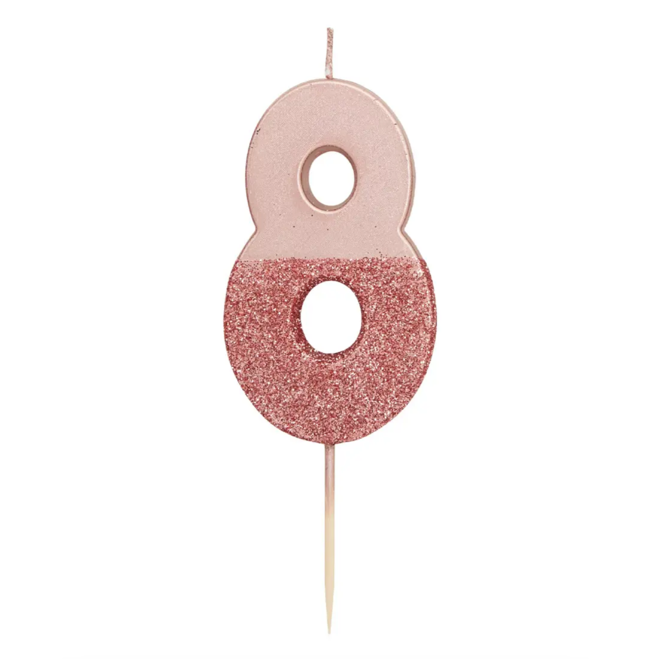 Rose Gold Glitter Number Candle