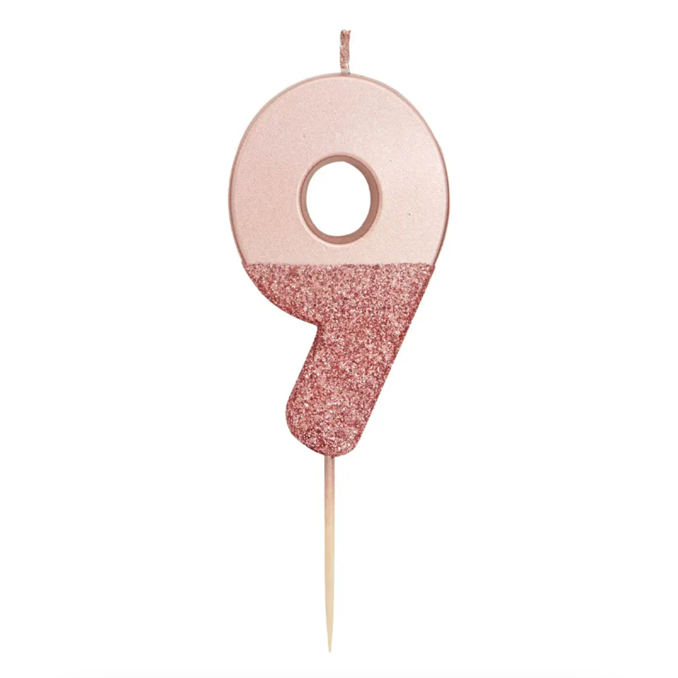 Rose Gold Glitter Number Candle