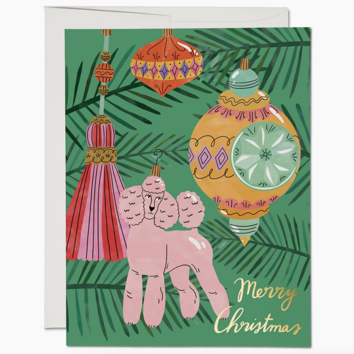 Christmas Poodle Card-Christmas