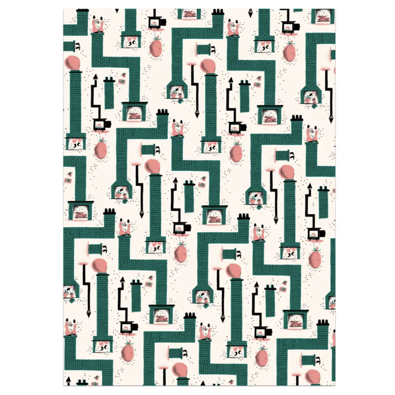 Santa Chimney Roll -roll of 3 sheets