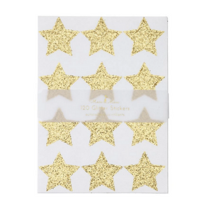 Gold Glitter Stars Sticker Sheets