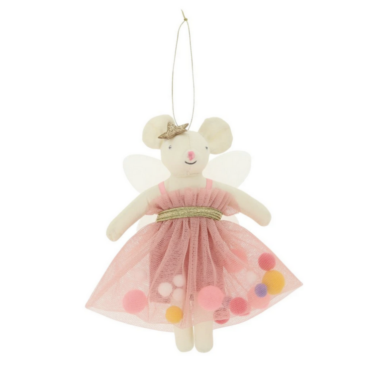 Pink Pompom Mouse Onament