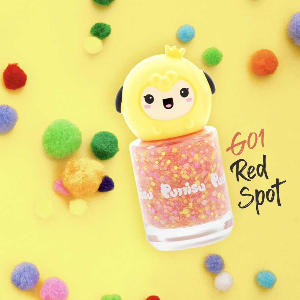 Glitter Nail Polish -Red Spot