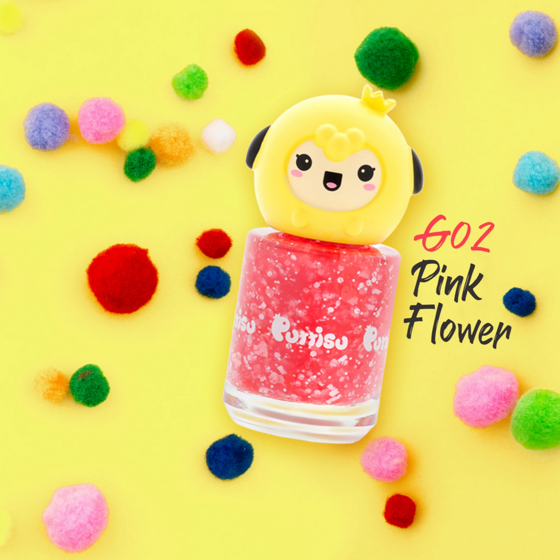 Glitter Nail Polish -Pink Flower Garden