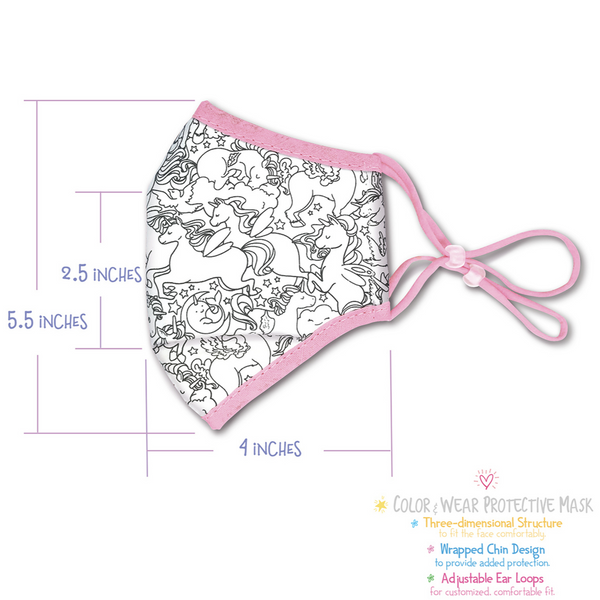 Creative Coloring Reusable Face Mask  -Unicorn