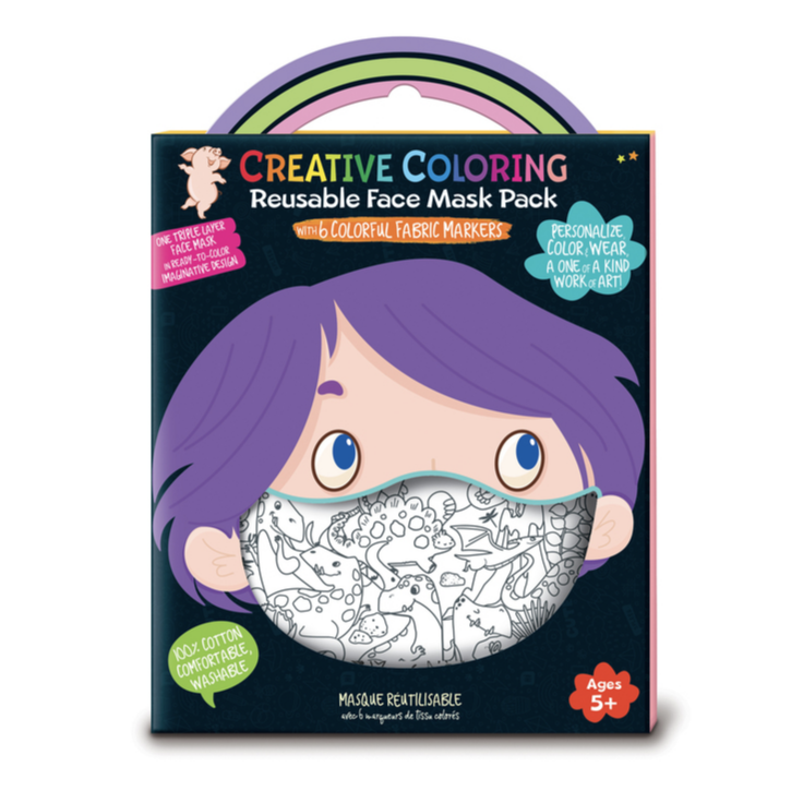 Creative Coloring Reusable Face Mask -Dinosaurs