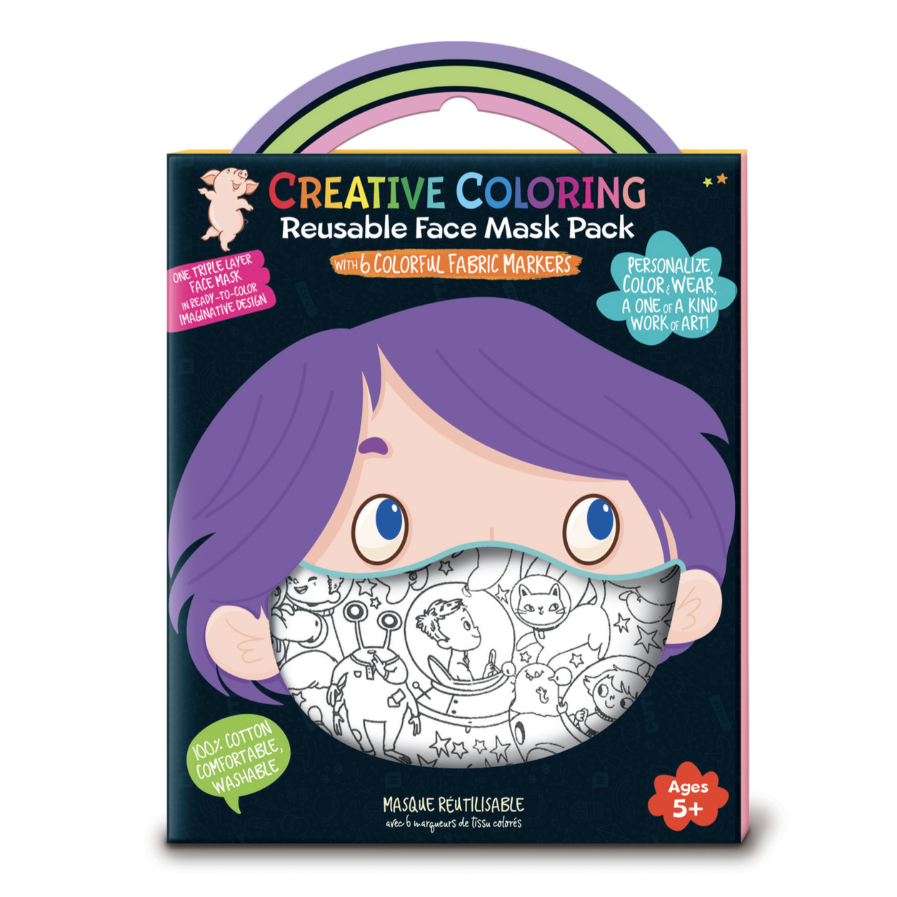 Creative Coloring Reusable Face Mask -Space