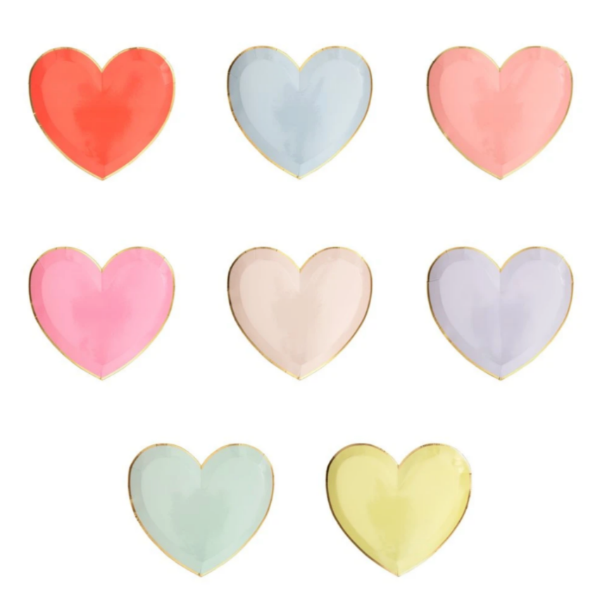 Party Palette Heart Large Plates (pk8)