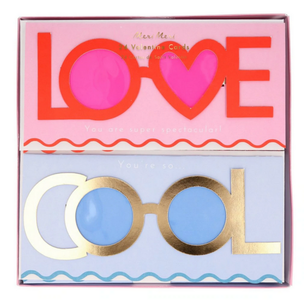 Valentine Glasses Cards (24pk)