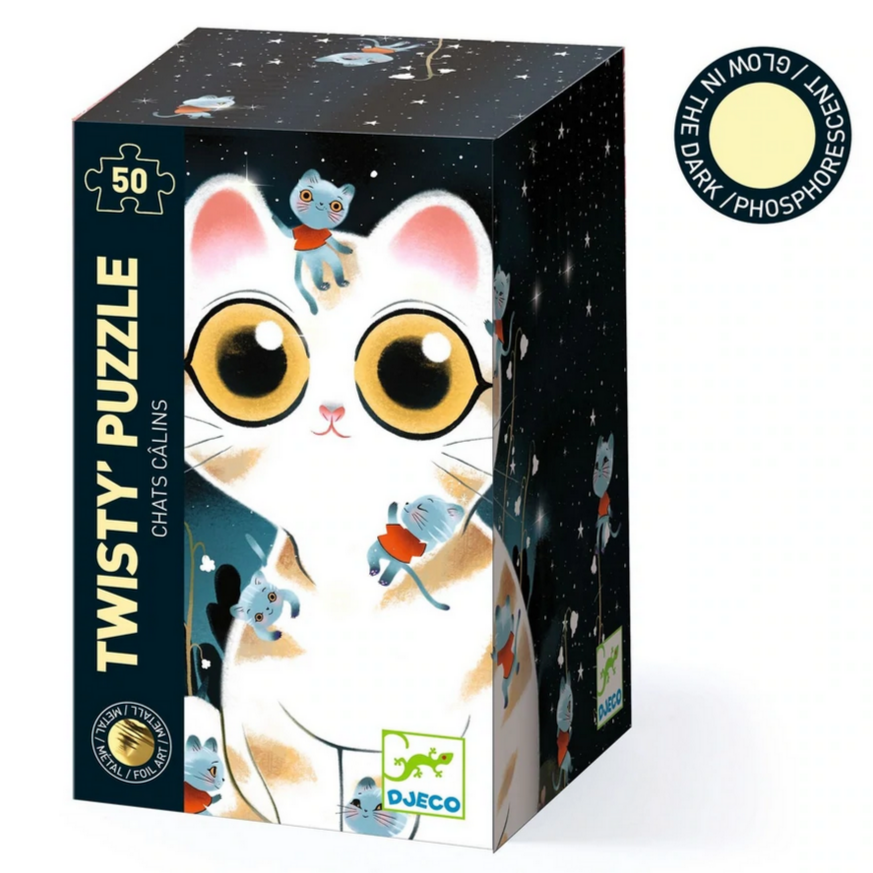 Cuddly Cats Metallic Glow-in-the-Dark Wizzy Jigsaw Puzzle 50pcs