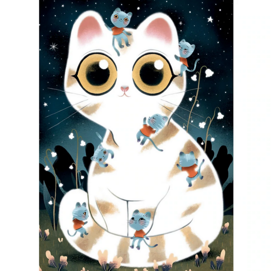 Cuddly Cats Metallic Glow-in-the-Dark Wizzy Jigsaw Puzzle 50pcs