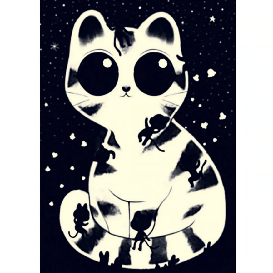 Cuddly Cats Metallic Glow-in-the-Dark Wizzy Jigsaw Puzzle 50pcs