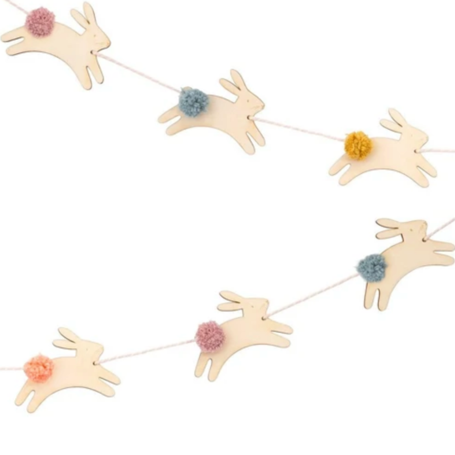 Wooden Bunny Mini Garland
