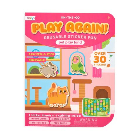 Play Again! mini on-the-go activity kit & Game- Pet Play Land (3-8yrs)
