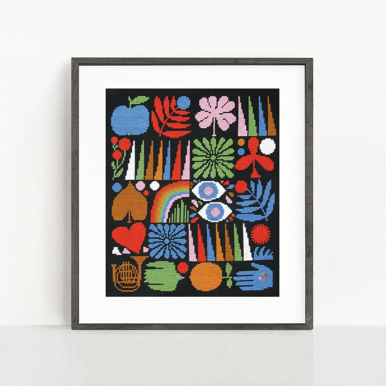 Joyful Grid Cross Stitch Kit -Lisa Congdon